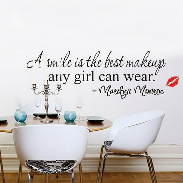 6A DIY PVC Wall Sticker "A Smile Is The Best Makeup Marilyn Monroe" Decal Decor 6A DIY PVC Wall Sticker "A Smile Is The Best Makeup Marilyn Monroe" Decal Decor